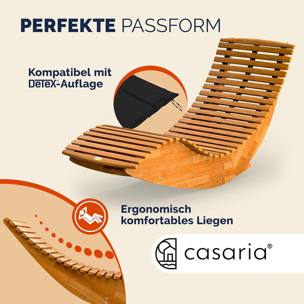 Casaria 2er Sonnenliegen Set Akazienholz FSC® – Klappbare Gartenliegen Braun, Relaxliegen bis 160 kg, 195 × 60 cm