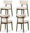 VASAGLE Esszimmerstuhl 4er Set, Küchenstuhl, Polsterstuhl mit Massivholzbeinen, ergonomische Rückenlehne, Aussparung als Griff, Mid-Century-Modern-Stil, Küche, cappuccinobeige KDC668L101-2J