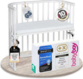 babybay Original Beistellbett aus massivem Buchenholz mit Matratze, höhenverstellbares Babybett für Neugeborene