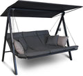 ANGERER Hollywoodschaukel Lounge Smart 3-Sitzer mit Bettfunktion & Sonnendach – Gartenschaukel mit Liegefunktion, Made in Germany