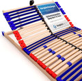 stabiler Lattenrost 100% BUCHE Lattenrahmen - Kopfteil verstellbar - SCHULTERFRÄSUNG, 7 Zonen, 42 Federleisten, Härte-Regulierung, Mittelgurt - SLEEP BEST 42® VARIO unmontiert (90x200cm)