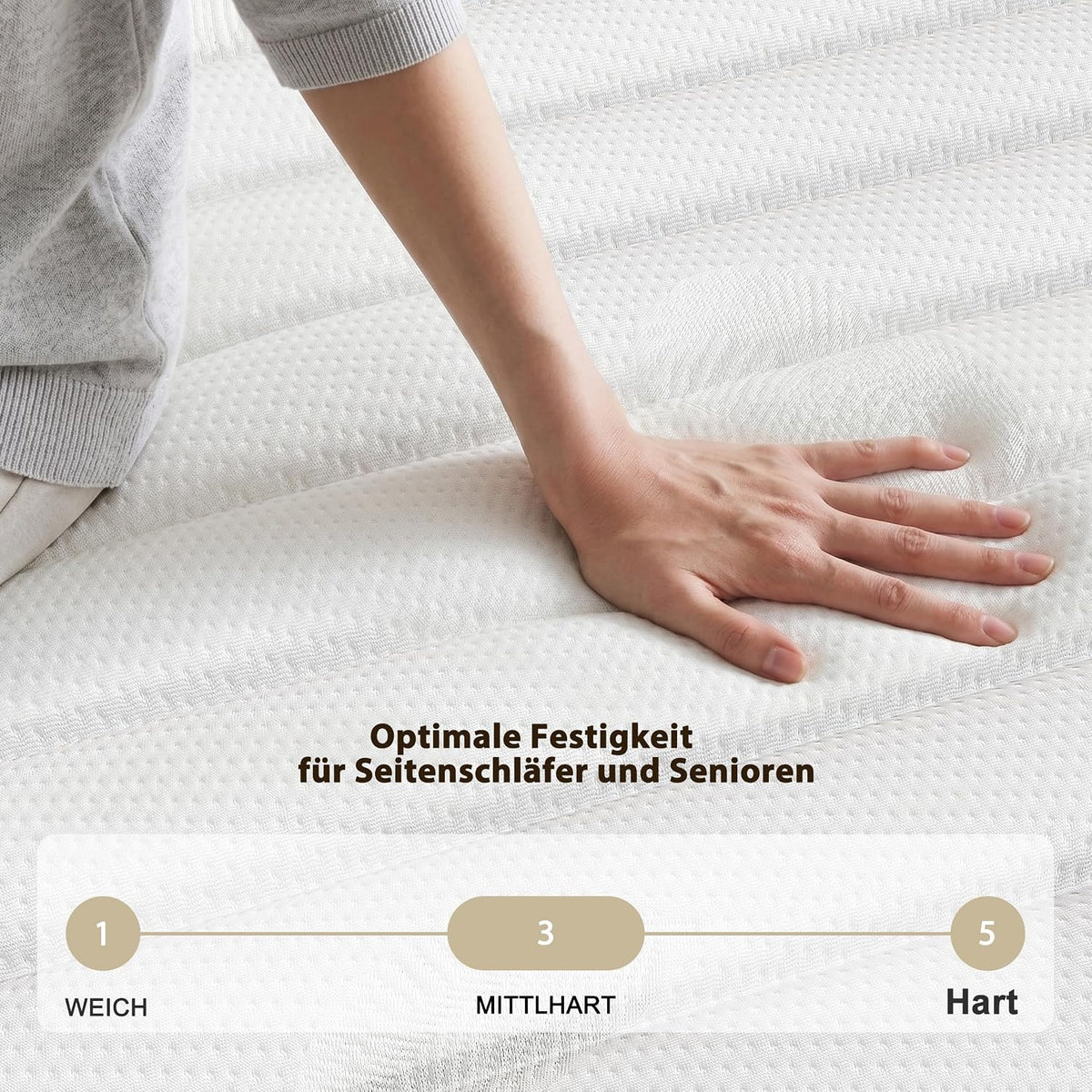 PurrJoys Matratze 160x200 H3 & H4 mit Oeko-TEX Zertifiziert, Höhe 25 cm 7 Zonen Taschenfederkernmatratze mit Memory Foam, Federkernmatratze mit weicher Oberfläche für Erwachsene
