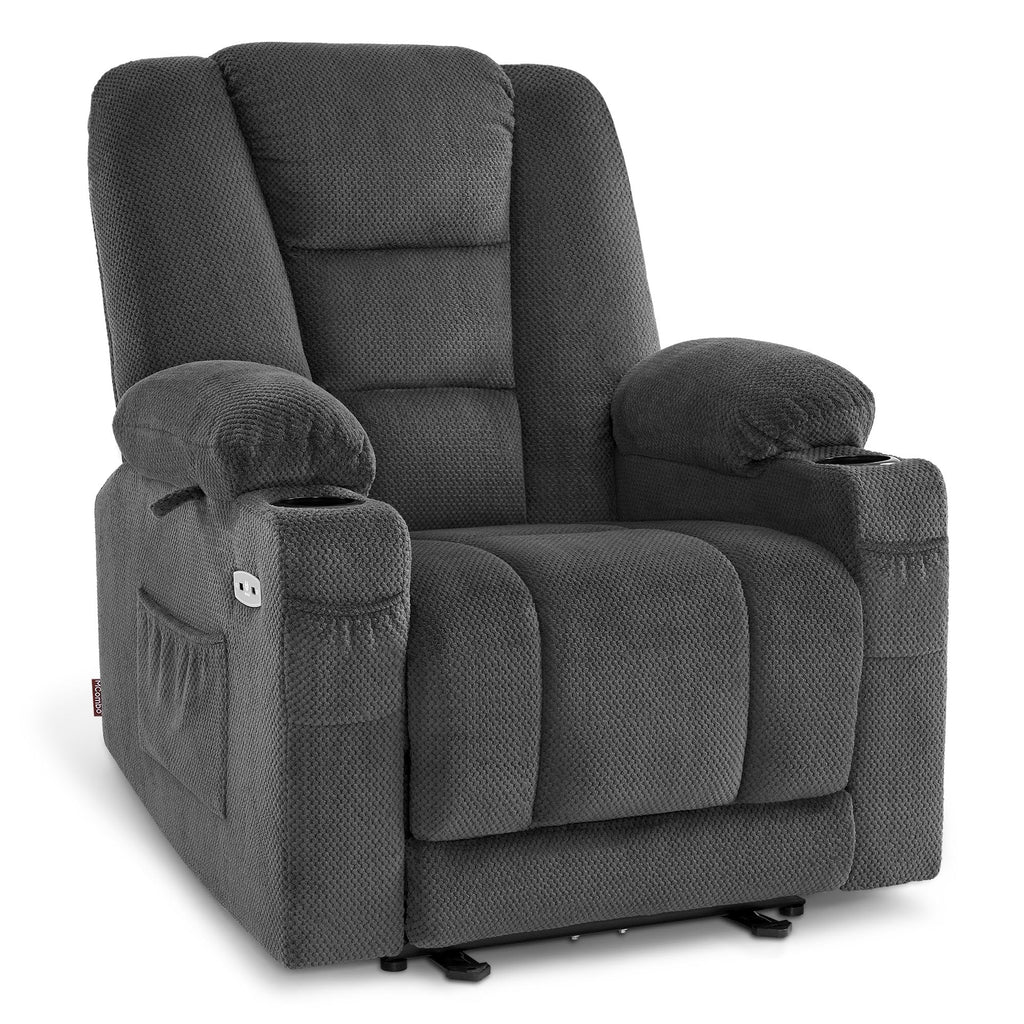M MCombo Elektrischer Fernsehsessel Relaxsessel mit Liegefunktion, Massage & Wärme, USB-Anschluss, verstellbarer TV Sessel für Wohnzimmer