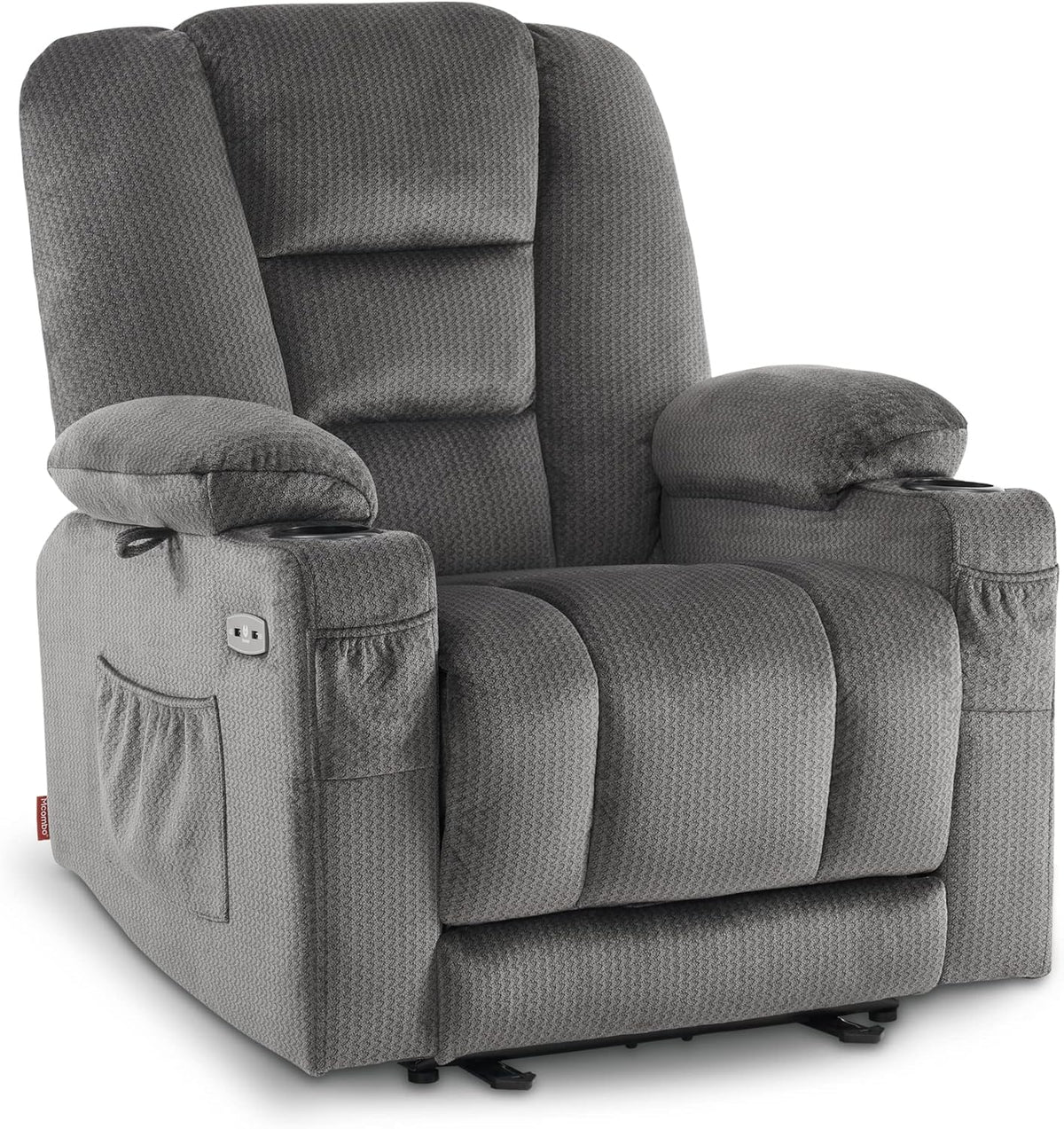 M MCombo Elektrischer Fernsehsessel Relaxsessel mit Liegefunktion, Massage & Wärme, USB-Anschluss, verstellbarer TV Sessel für Wohnzimmer