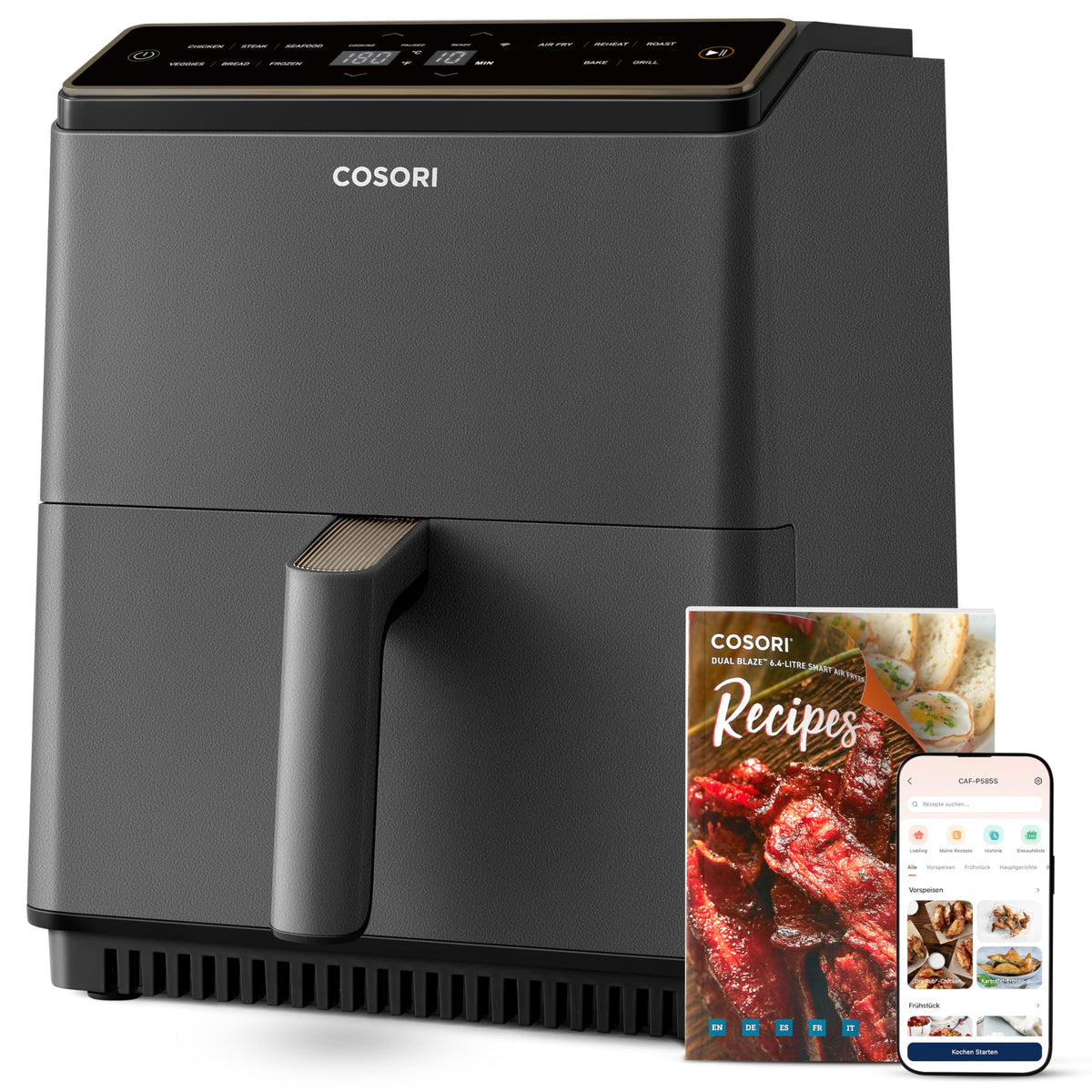 Cosori Airfryer, Turboblaze, 9-in-1 6L Heißluftfritteuse